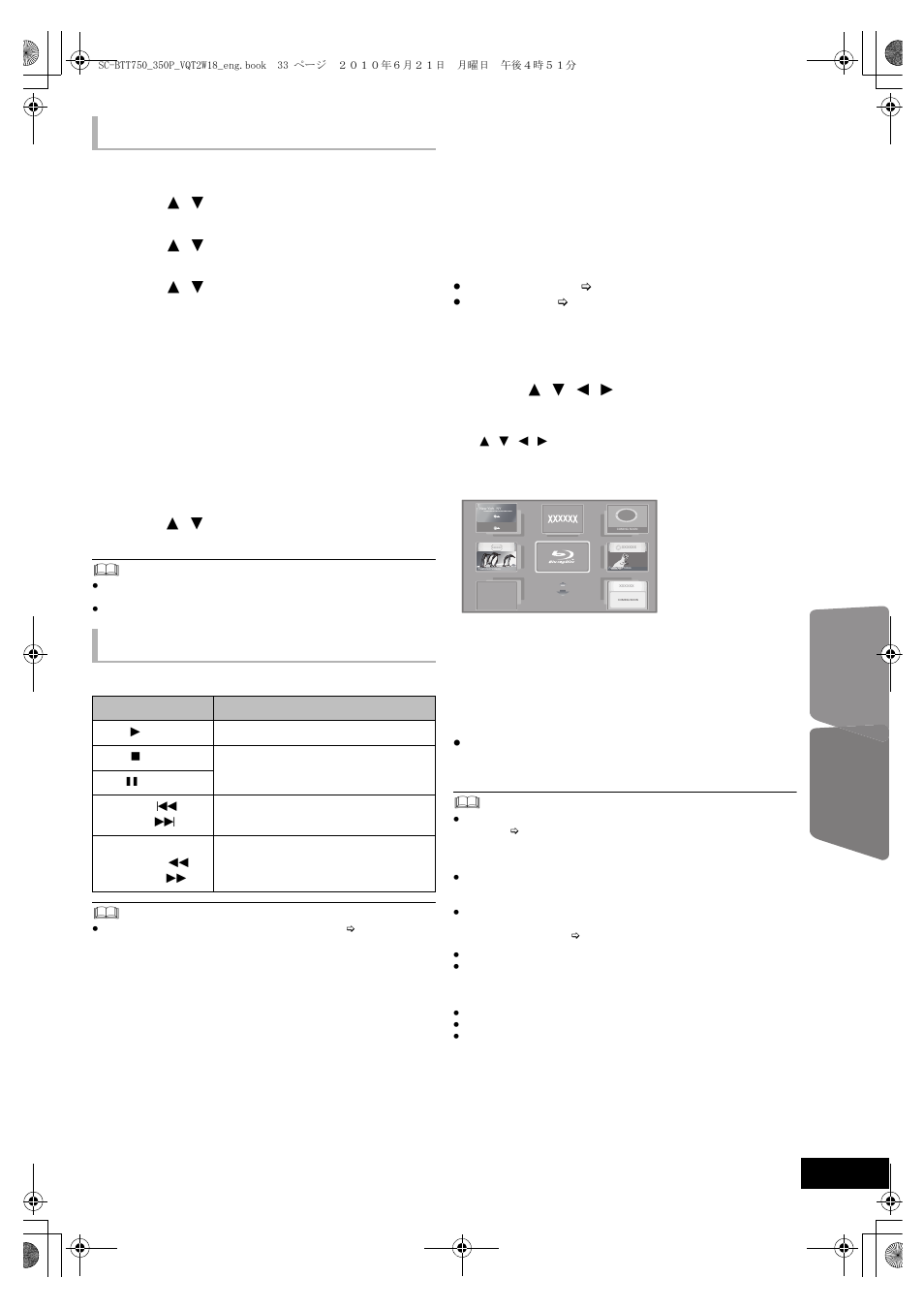 Advanced operations, Enjoying viera cast, Other methods of playback basic controls | Press [start, Press [ 3 , 4 ] to select an item and press [ok, Preparation, Press [viera cast | Panasonic SC-BTT750 User Manual | Page 33 / 52