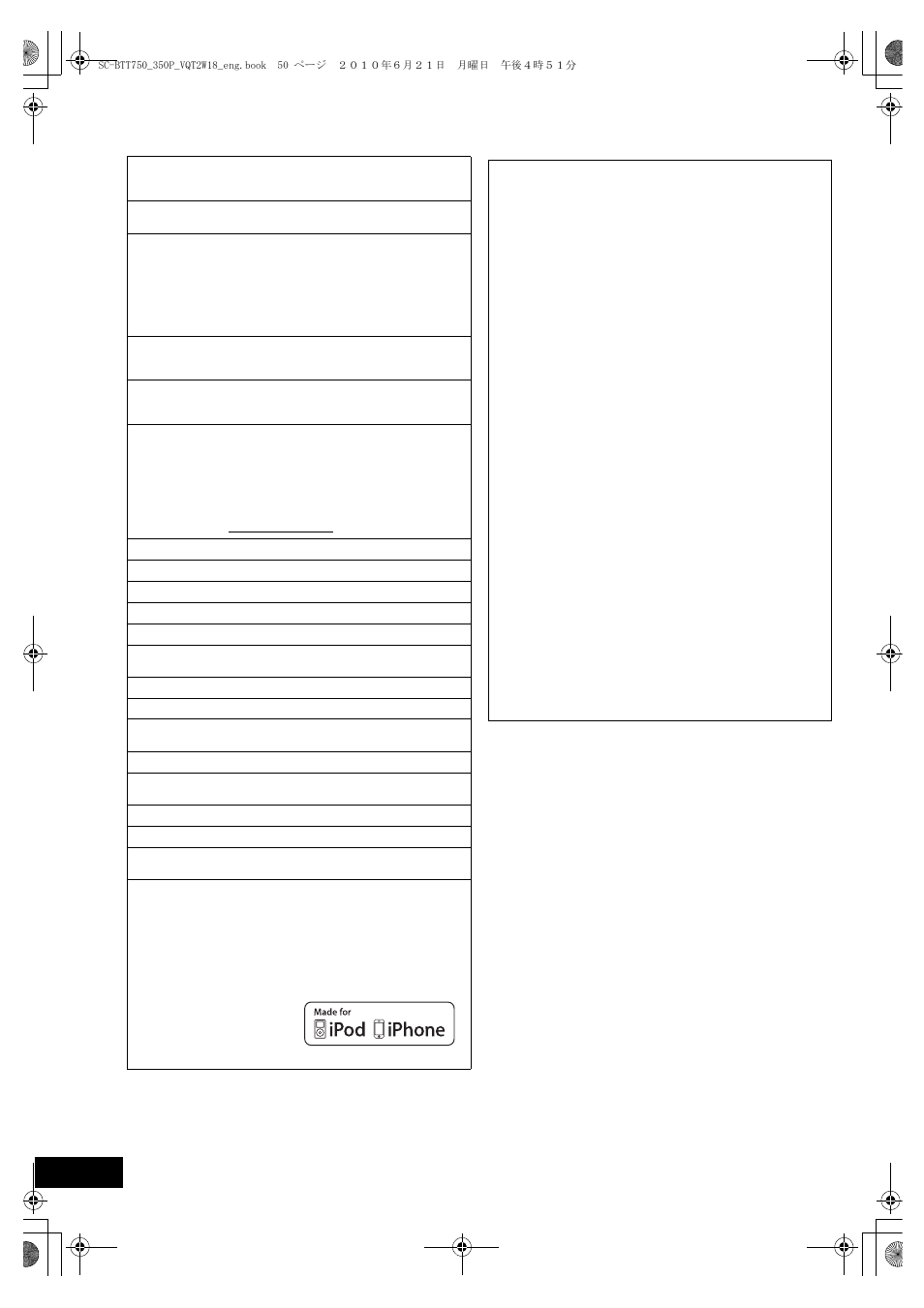 Panasonic SC-BTT750 User Manual | Page 50 / 52