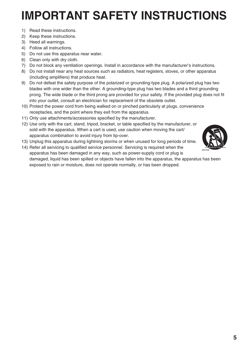 Important safety instructions | Panasonic AG-HVX200 User Manual | Page 5 / 138