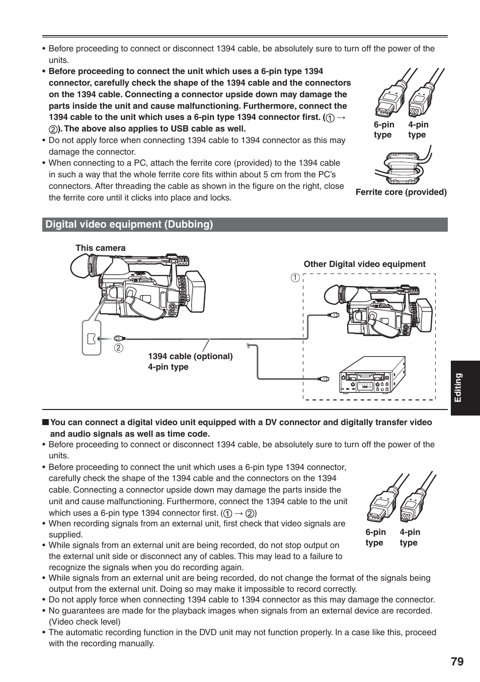 Digital video equipment (dubbing) | Panasonic AG-HVX200 User Manual | Page 79 / 138