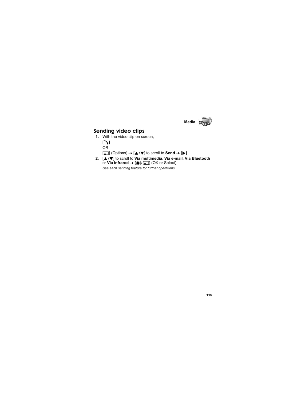 Sending video clips | Panasonic EB-X800 User Manual | Page 118 / 194