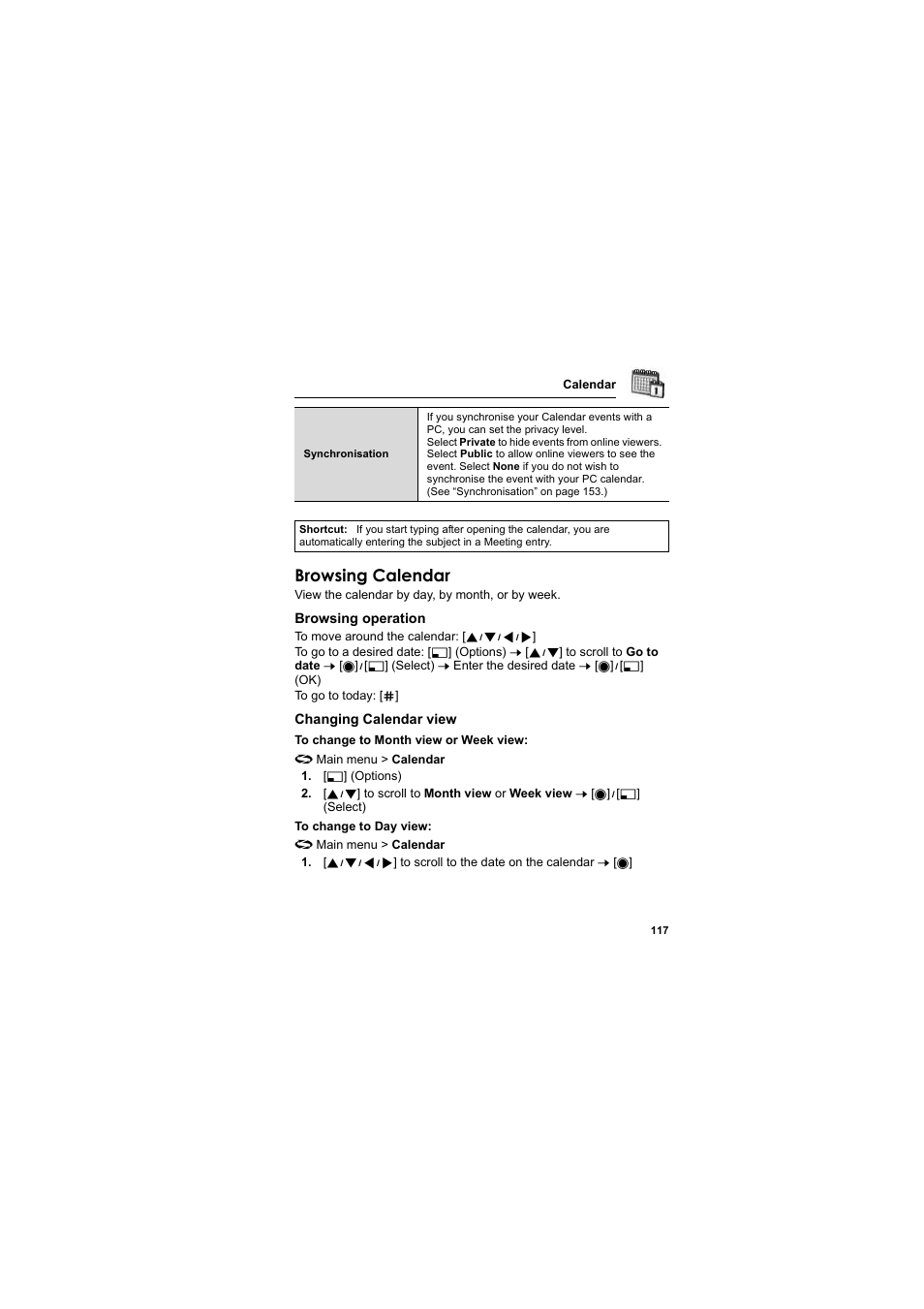 Browsing calendar | Panasonic EB-X800 User Manual | Page 120 / 194
