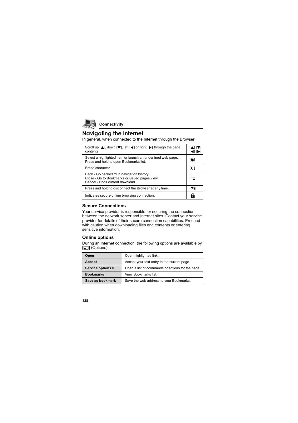 Navigating the internet | Panasonic EB-X800 User Manual | Page 141 / 194