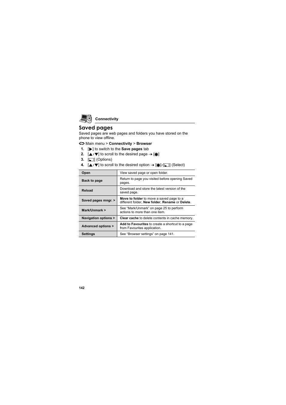 Saved pages | Panasonic EB-X800 User Manual | Page 145 / 194
