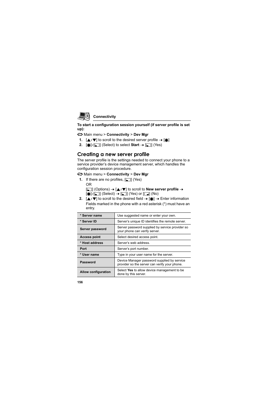 Creating a new server profile | Panasonic EB-X800 User Manual | Page 159 / 194