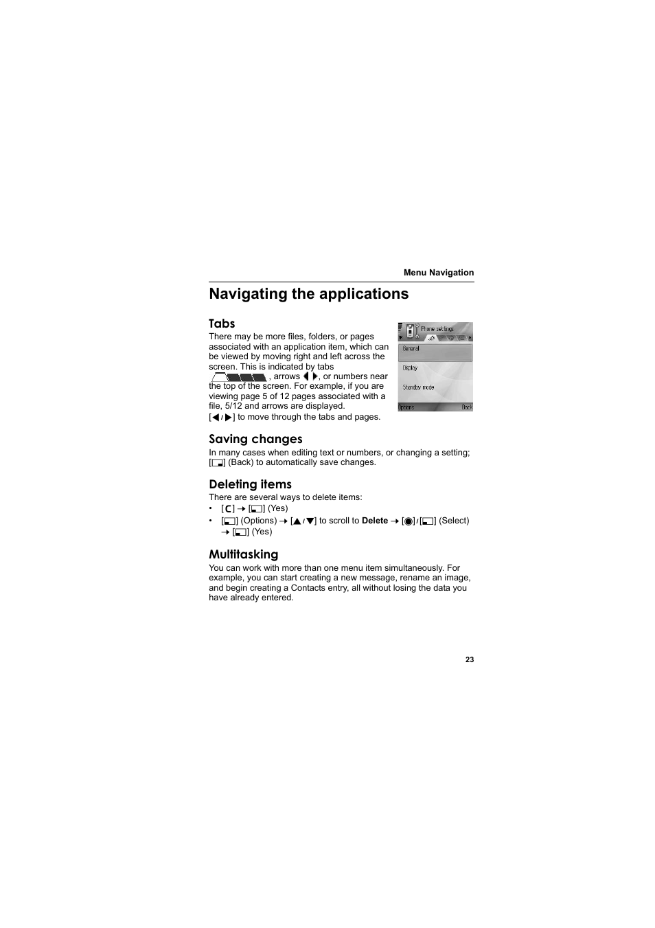 Navigating the applications | Panasonic EB-X800 User Manual | Page 26 / 194
