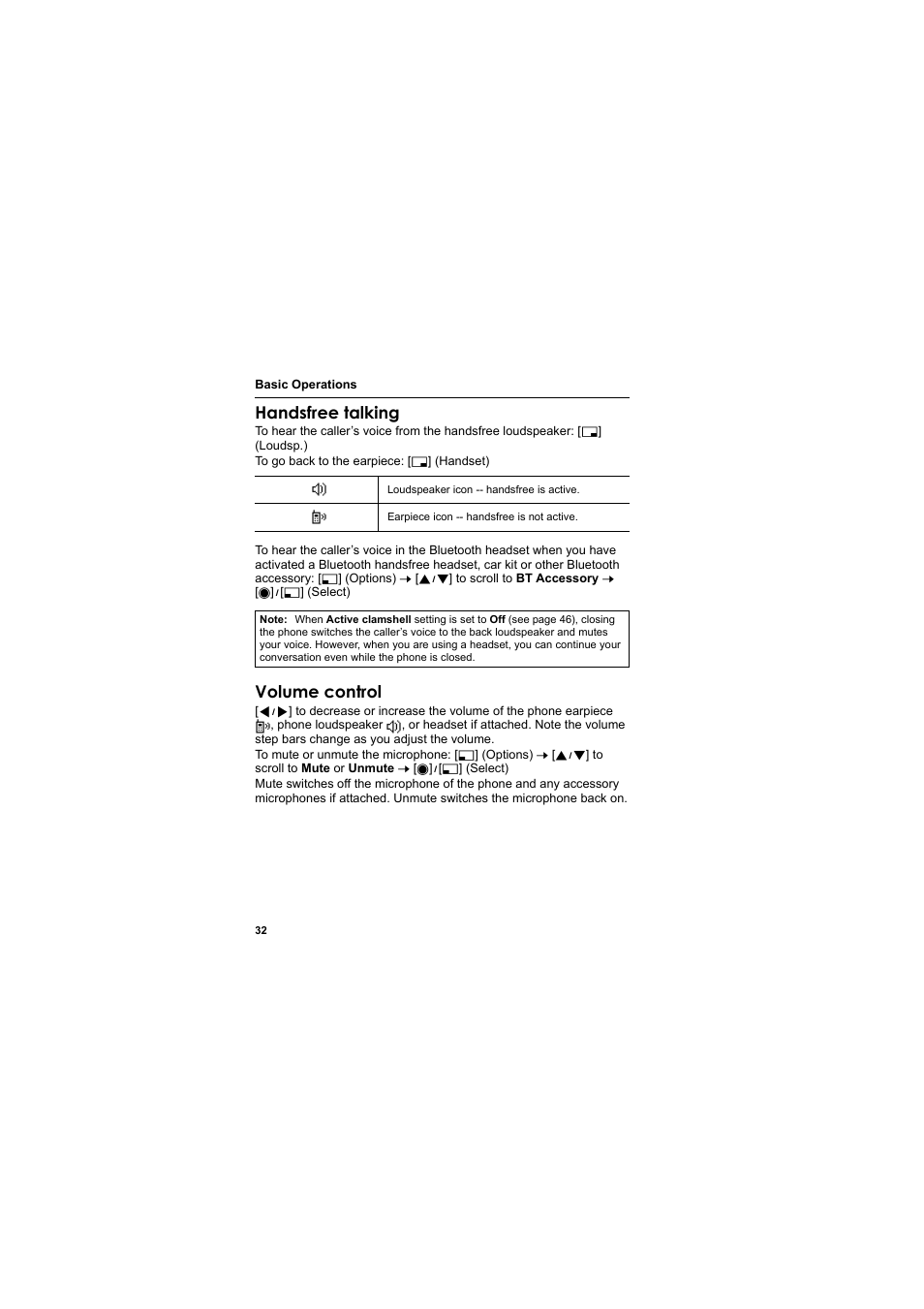 Handsfree talking, Volume control | Panasonic EB-X800 User Manual | Page 35 / 194