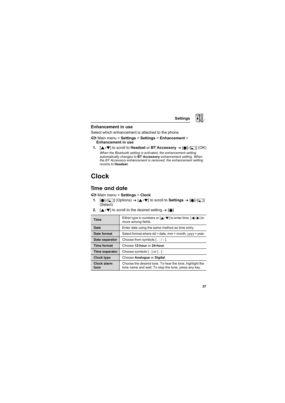 Clock, Time and date | Panasonic EB-X800 User Manual | Page 60 / 194