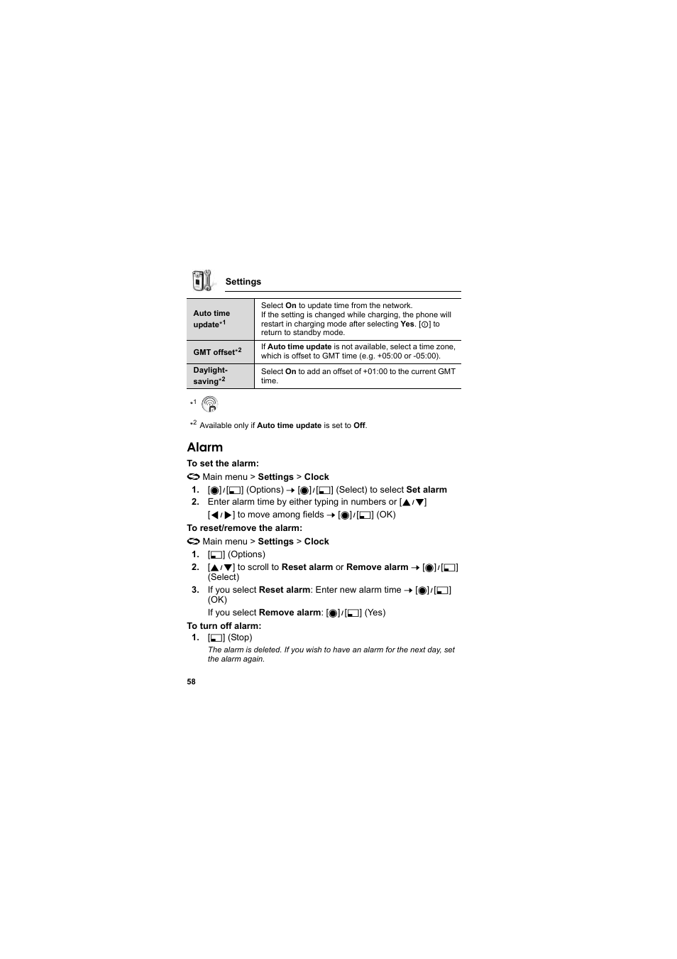 Alarm | Panasonic EB-X800 User Manual | Page 61 / 194