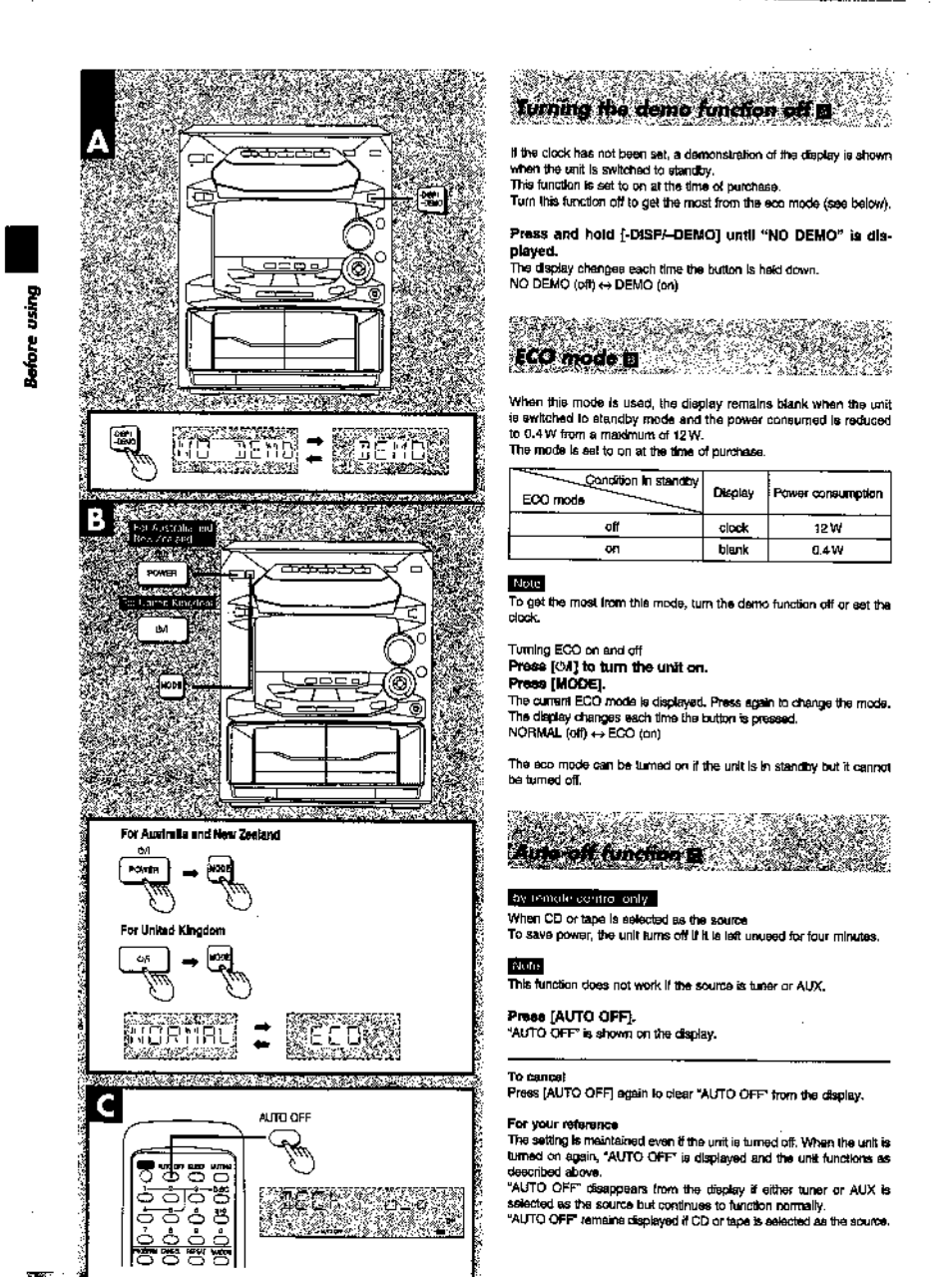 Press lauto offl | Panasonic SC-AK28 User Manual | Page 10 / 32