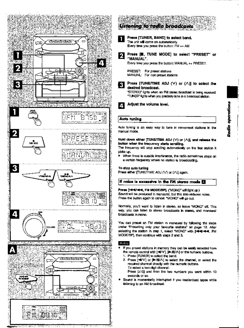 Adjust the volume levsl | Panasonic SC-AK28 User Manual | Page 13 / 32
