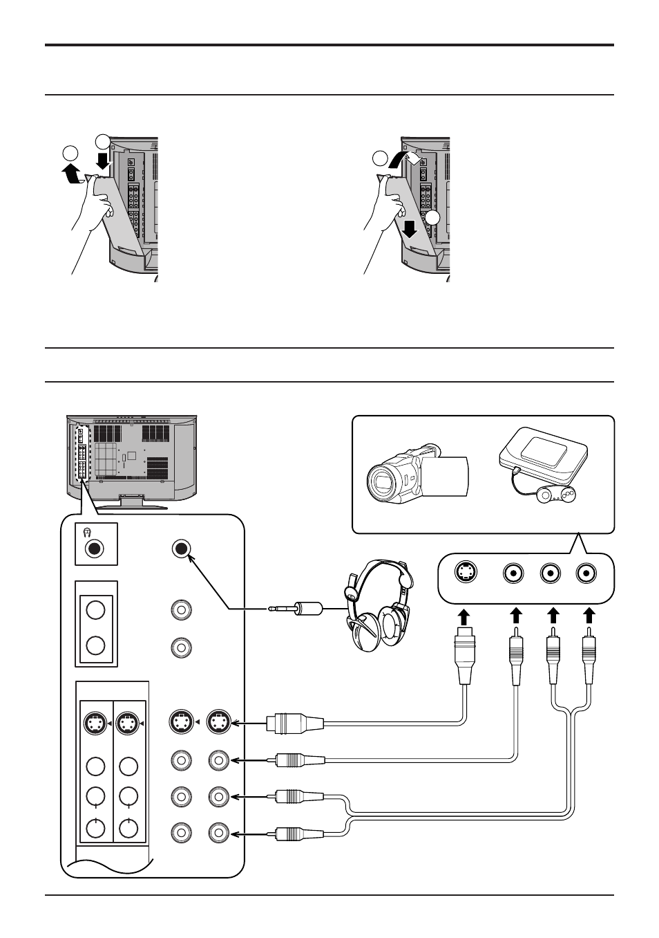 Cable cover removal and fitting, How to connect the input terminals, 10 cable cover removal and fitting | How to connect the input/output terminals, Connections, Removal, Fitting, Lr l r | Panasonic TC 22LH1 User Manual | Page 10 / 48