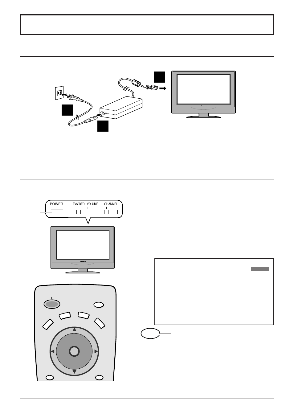 Power on / off, Connecting the plug to the wall outlet, How to turn the power on | Ch 6 | Panasonic TC 22LH1 User Manual | Page 13 / 48