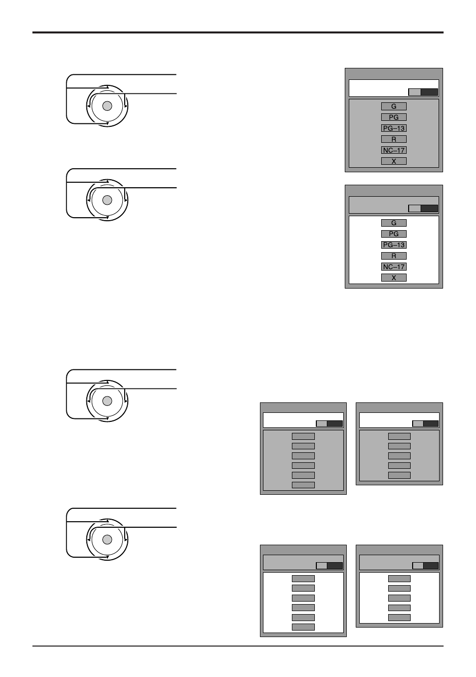 Lock feature, For u.s.movies to lock, For canadian english / canadian french to lock | Panasonic TC 22LH1 User Manual | Page 27 / 48