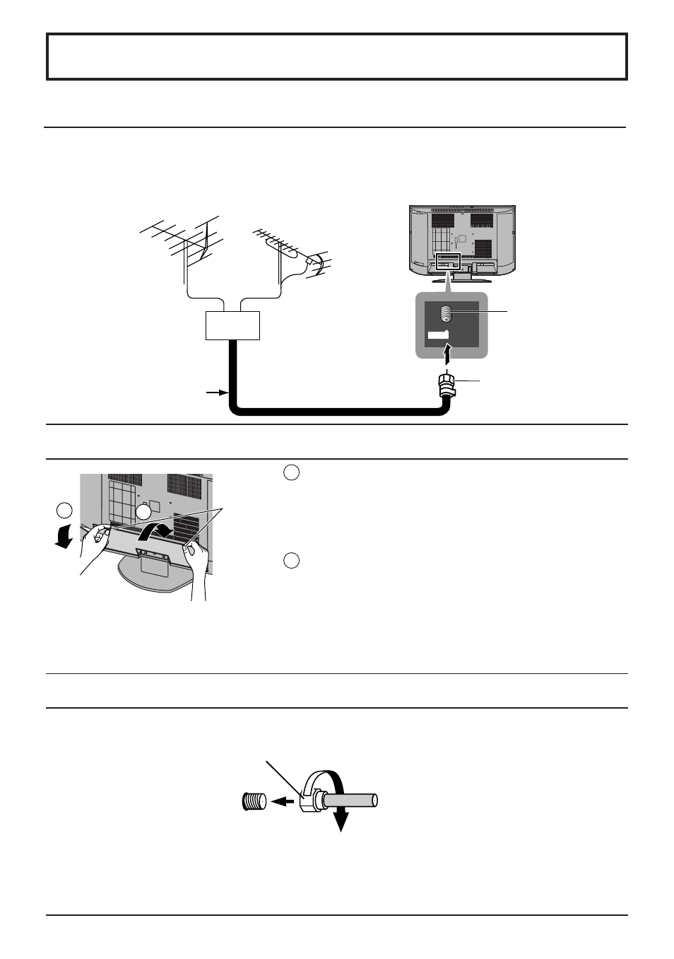 Conexion, Conexion de antena / cable, Conexión | Conexión de antena / cable, Desmontaje, Instalación | Panasonic TC 22LH1 User Manual | Page 37 / 48