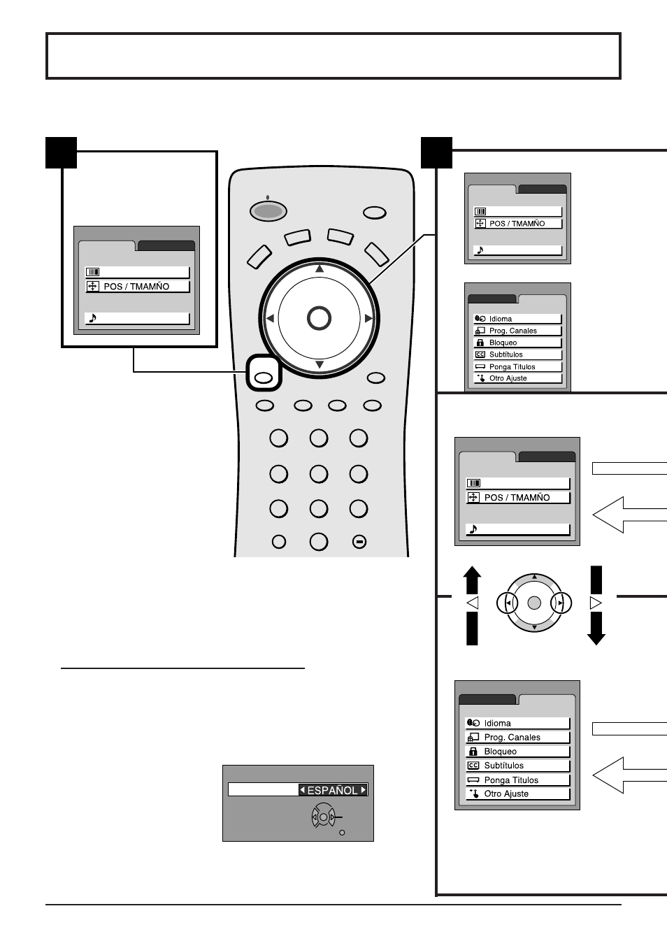 Organigrama de menus de television, Organigrama de menús de televisión, Consulte la ayuda en pantalla | Cuadro de instrucciones de ayuda en pantalla | Panasonic TC 22LH1 User Manual | Page 42 / 48