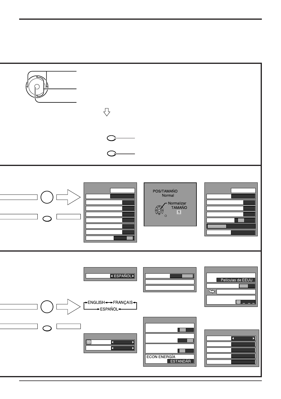 Organigrama de menús de televisión | Panasonic TC 22LH1 User Manual | Page 43 / 48