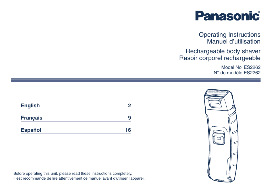 Panasonic ES2262 User Manual | 24 pages