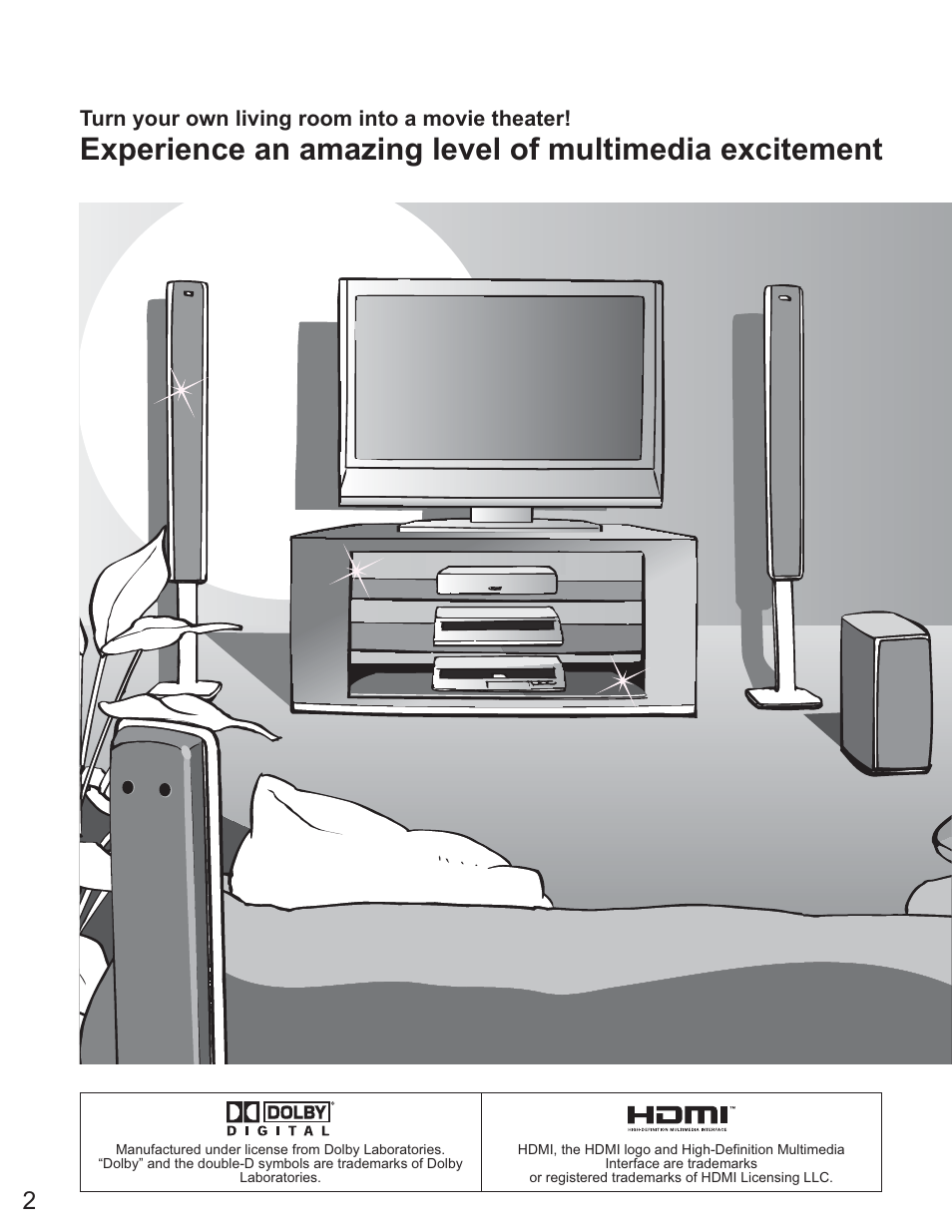 Turn your own living room into a movie theater | Panasonic TC-26LE60 User Manual | Page 2 / 56