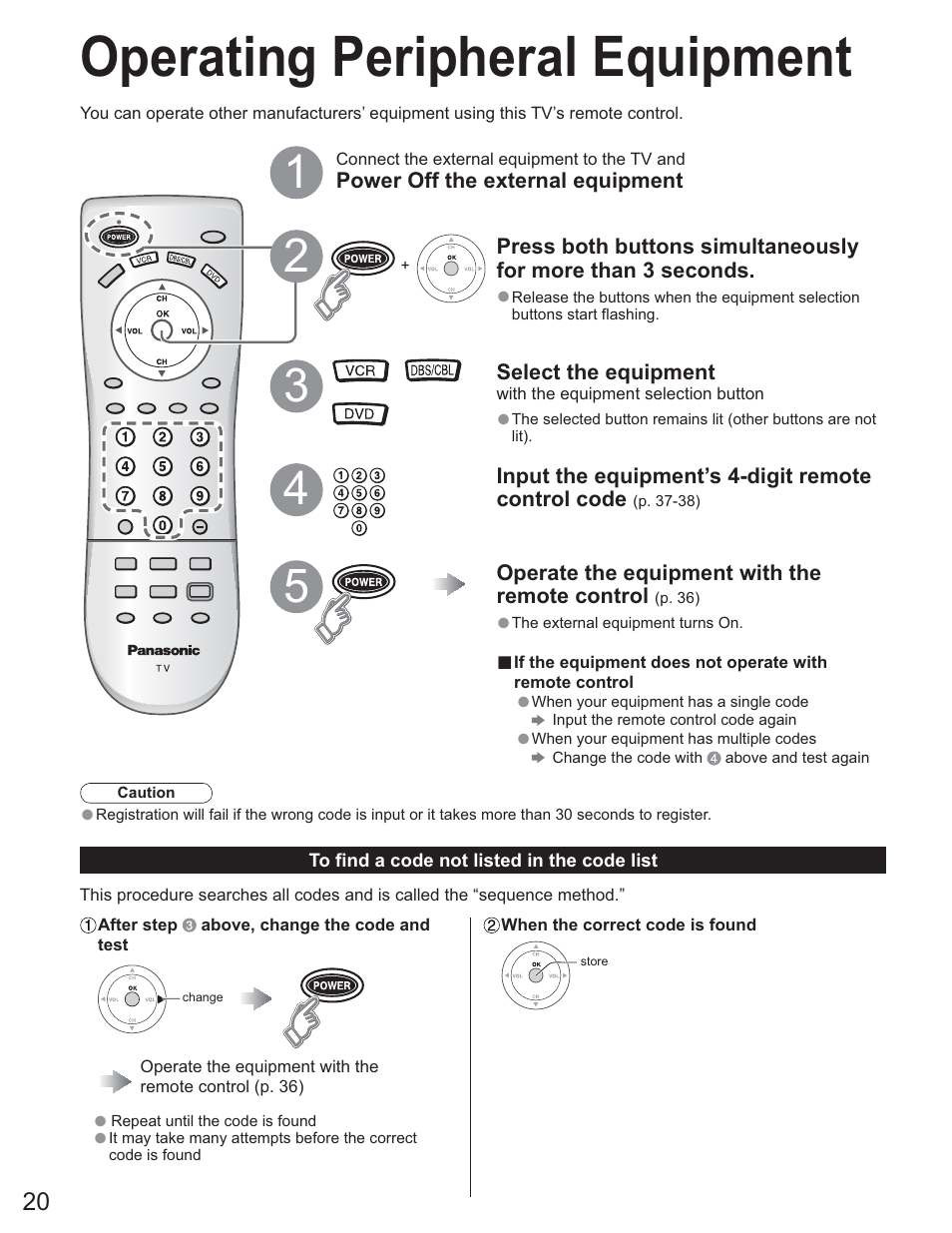 Operating peripheral equipment | Panasonic TC-26LE60 User Manual | Page 20 / 56