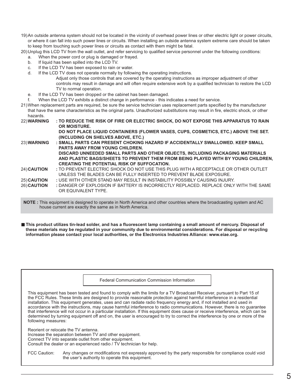 Panasonic TC-26LE60 User Manual | Page 5 / 56