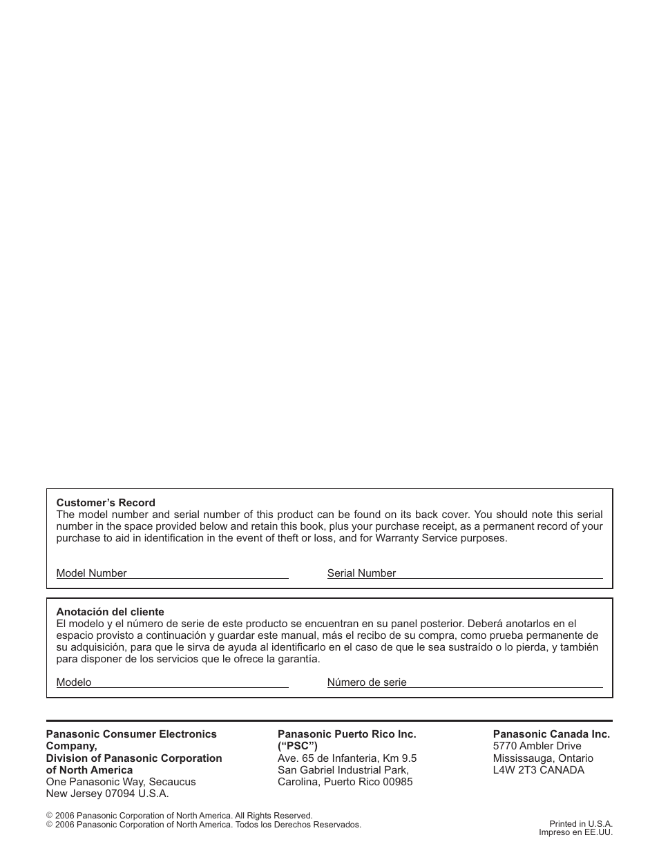 Panasonic TC-26LE60 User Manual | Page 56 / 56