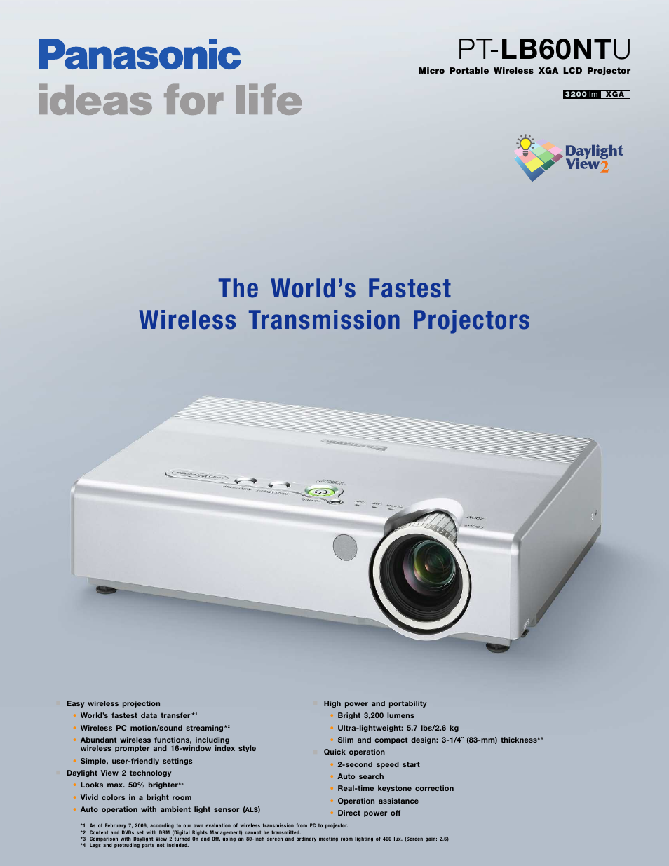 Panasonic XGA3200 User Manual | 4 pages