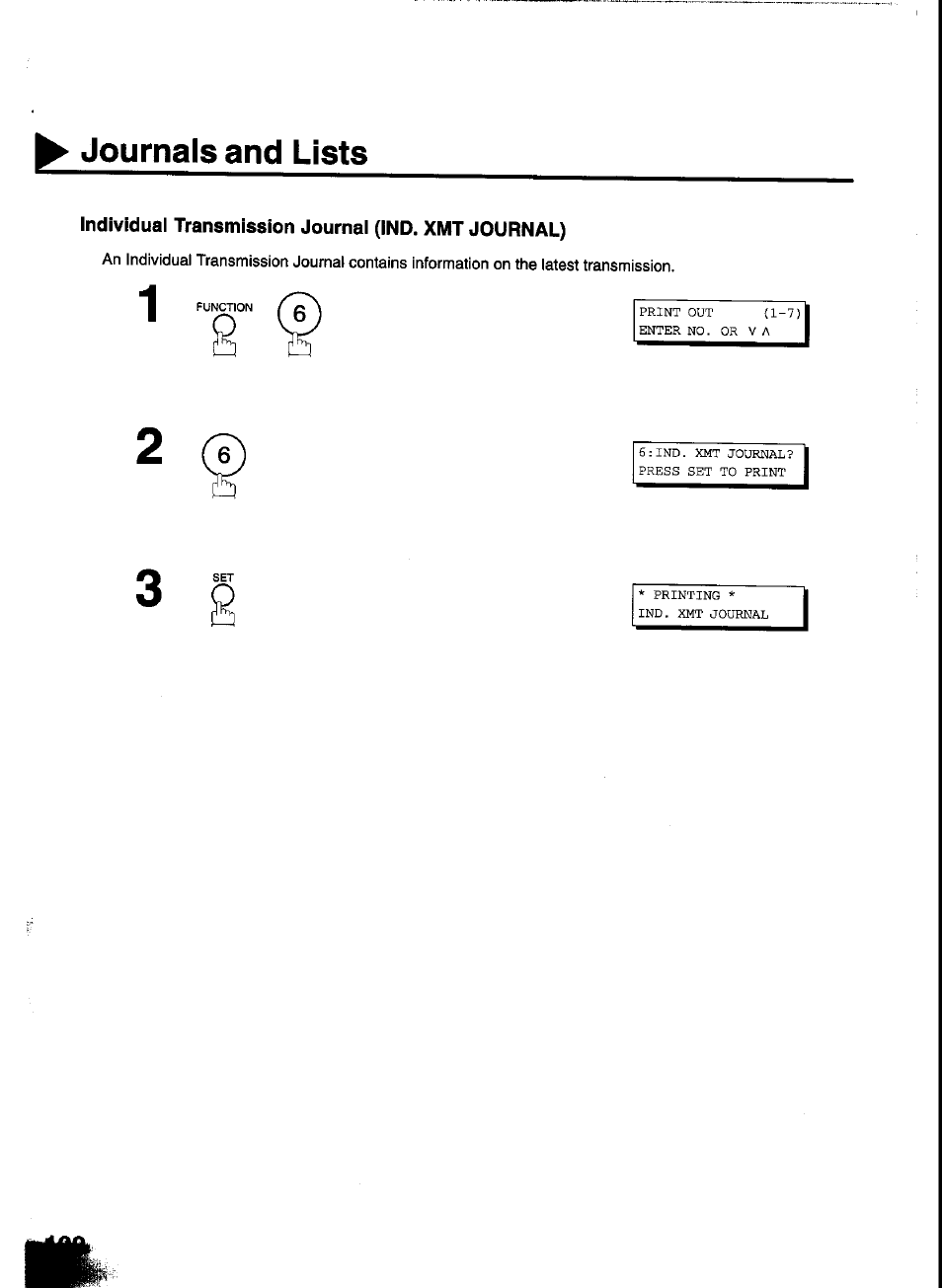Journals and lists | Panasonic UF-333 User Manual | Page 102 / 140