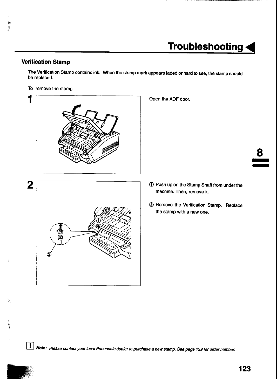 Troubleshooting | Panasonic UF-333 User Manual | Page 125 / 140