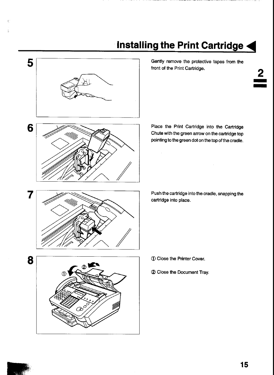 Installing the print cartridge | Panasonic UF-333 User Manual | Page 17 / 140