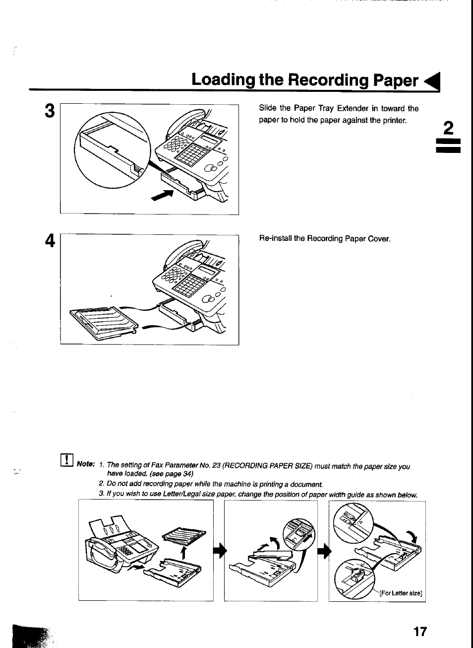 Loading the recording paper | Panasonic UF-333 User Manual | Page 19 / 140