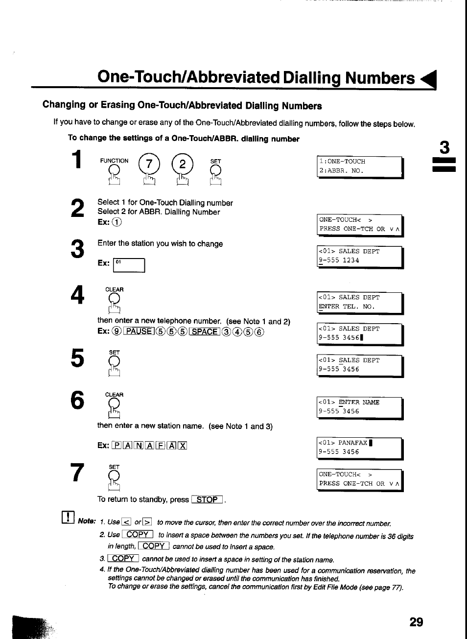 One-touch/abbreviated dialling numbers | Panasonic UF-333 User Manual | Page 31 / 140
