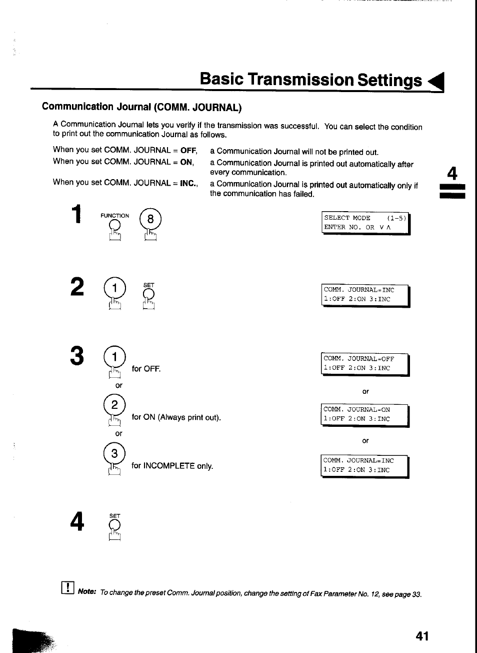 Basic transmission settings | Panasonic UF-333 User Manual | Page 43 / 140