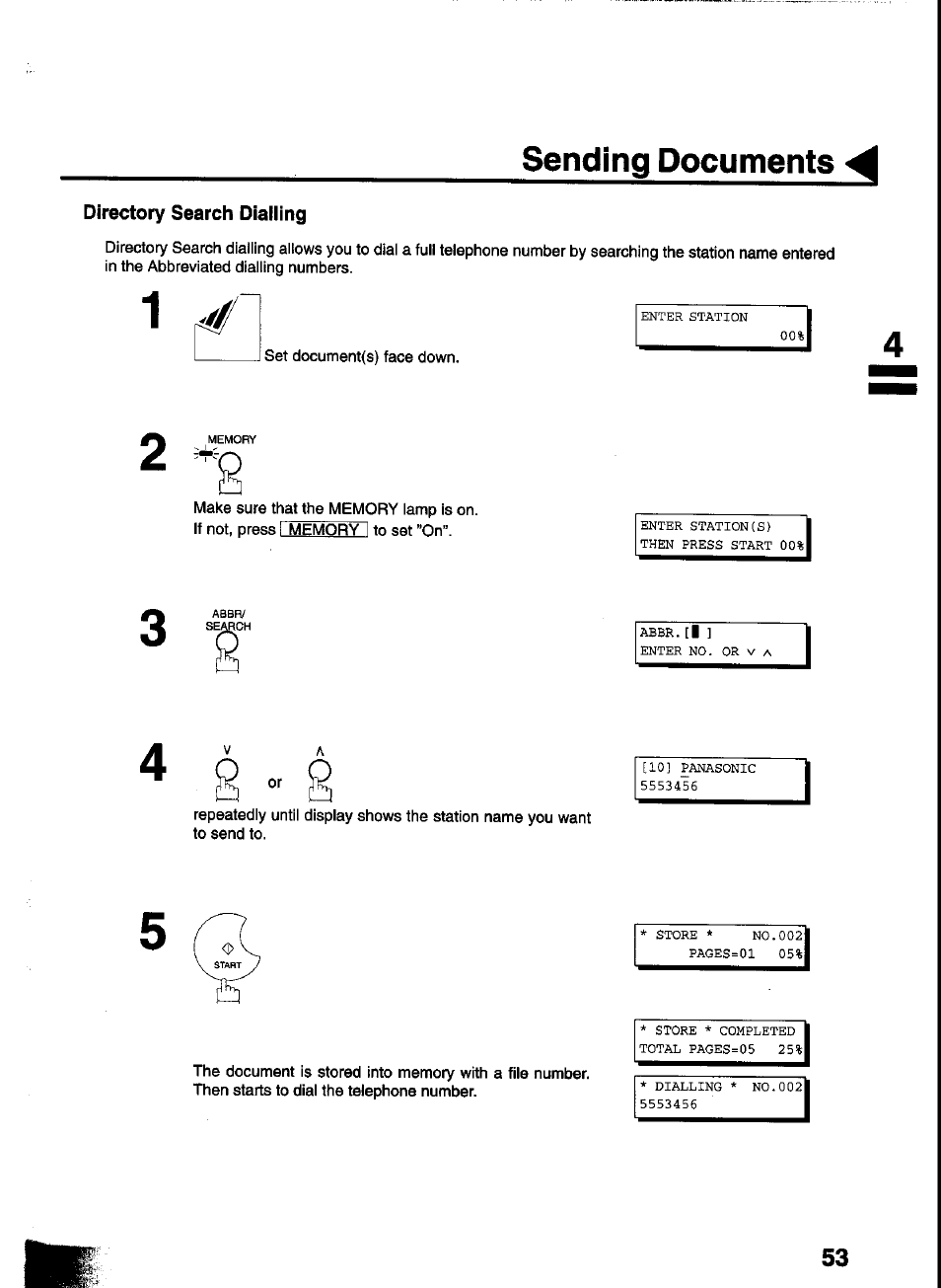Sending documents | Panasonic UF-333 User Manual | Page 55 / 140