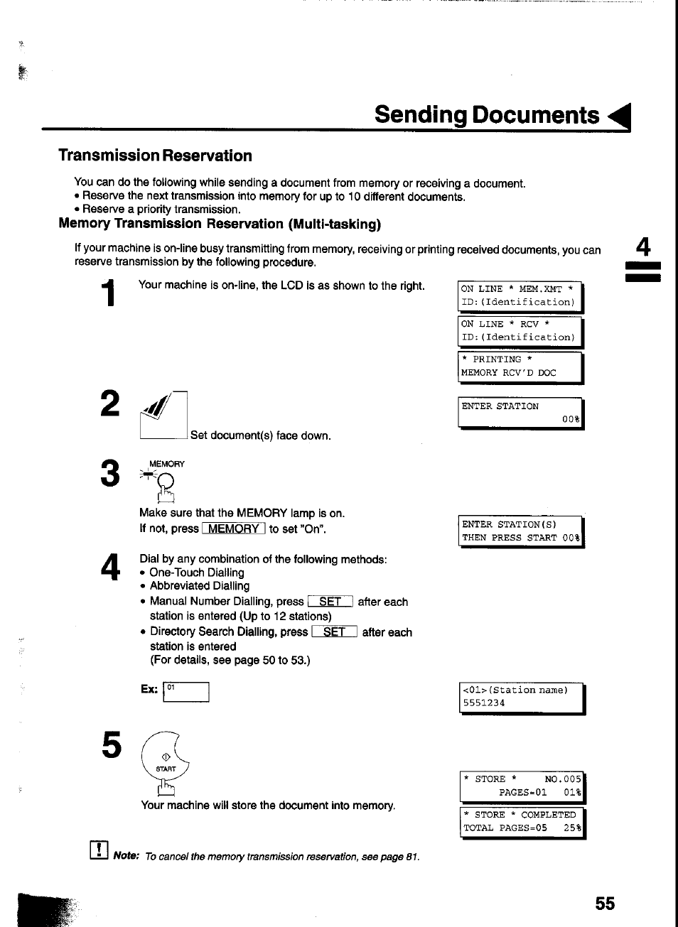 Sending documents | Panasonic UF-333 User Manual | Page 57 / 140