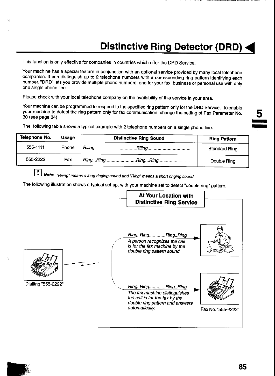 Distinctive ring detector (drd) | Panasonic UF-333 User Manual | Page 87 / 140