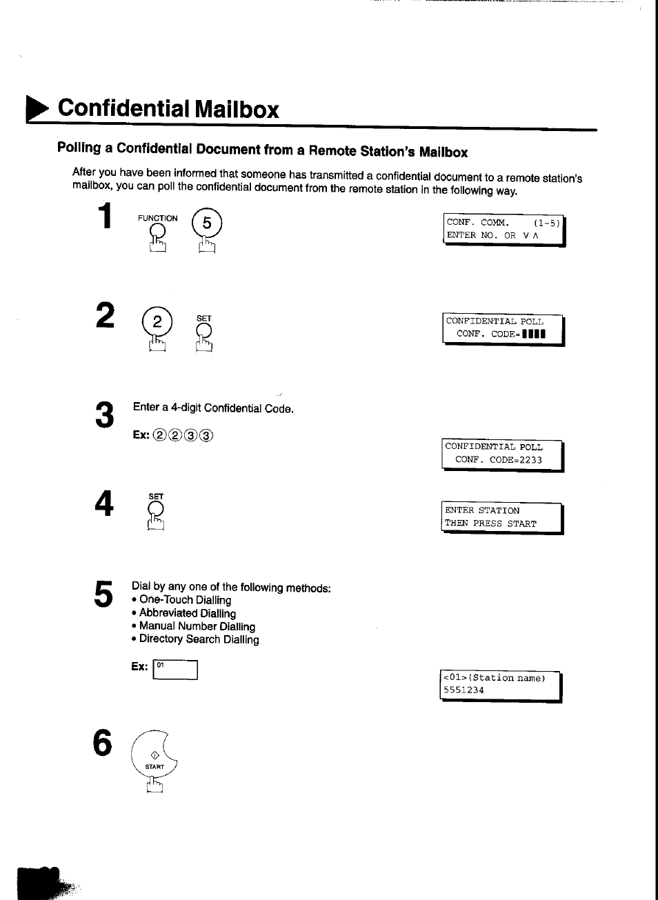 Confidential mailbox | Panasonic UF-333 User Manual | Page 92 / 140