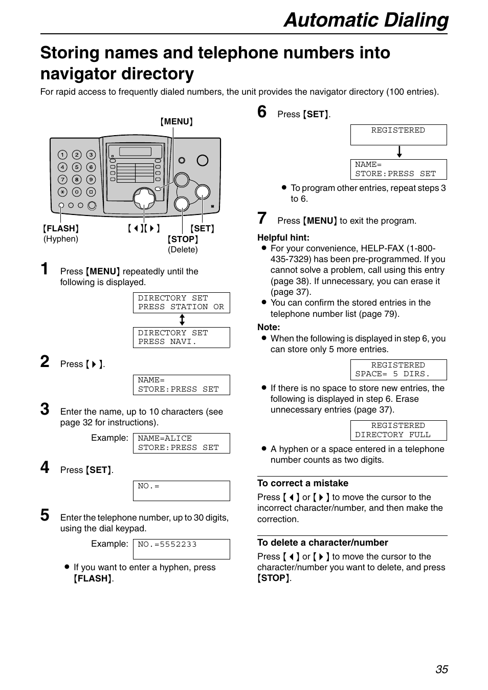 Automatic dialing | Panasonic KX-FHD332 User Manual | Page 35 / 92