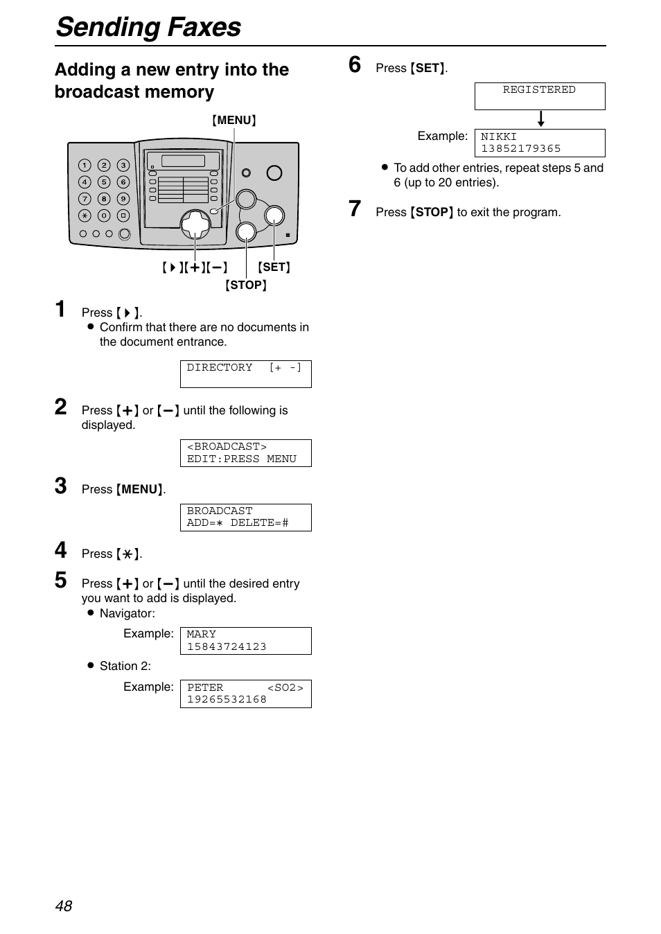 Sending faxes | Panasonic KX-FHD332 User Manual | Page 48 / 92