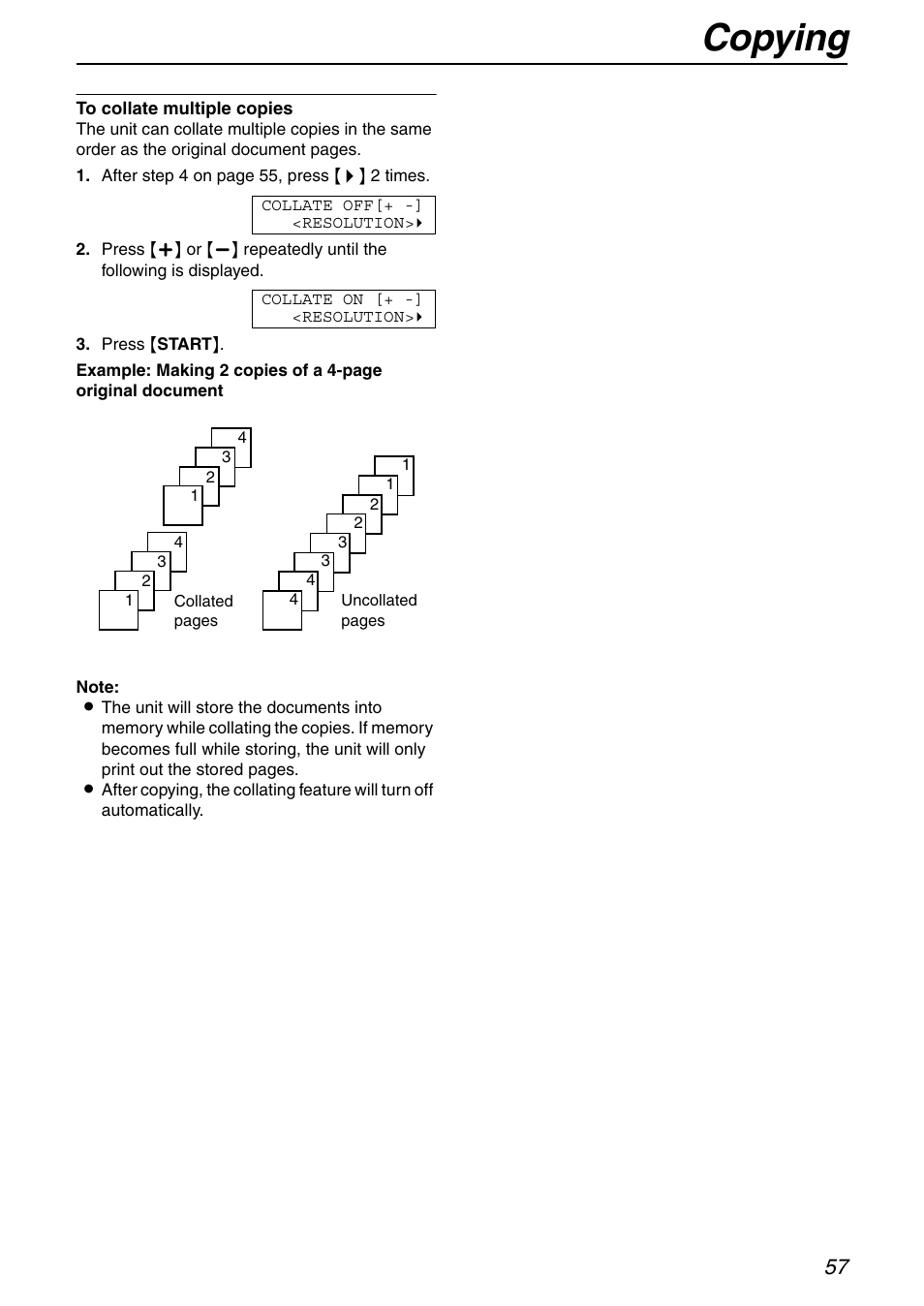 Copying | Panasonic KX-FHD332 User Manual | Page 57 / 92