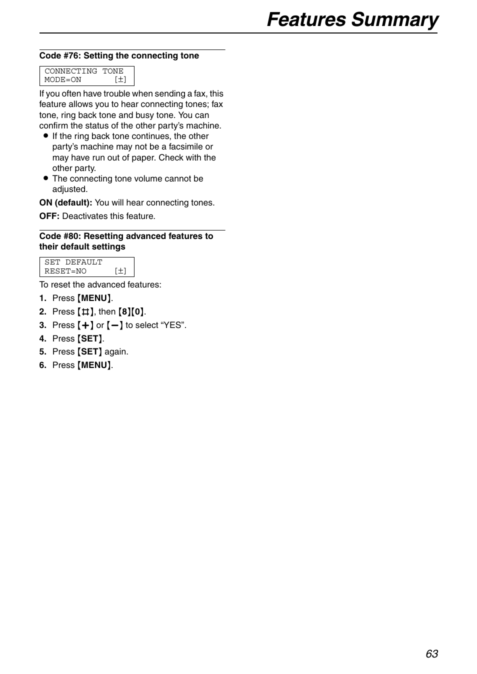 Features summary | Panasonic KX-FHD332 User Manual | Page 63 / 92