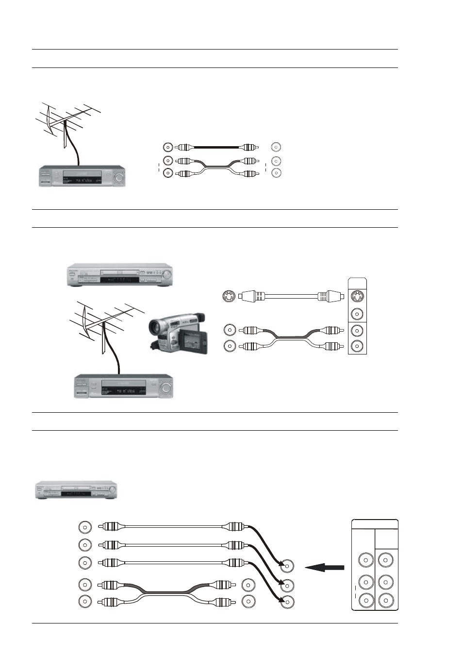 Connecting a standard vcr to the av input, Connecting s-video equipment to the av input, Connecting dvd equipment to the av input | Dvd player | Panasonic TX-86PW100A User Manual | Page 40 / 48