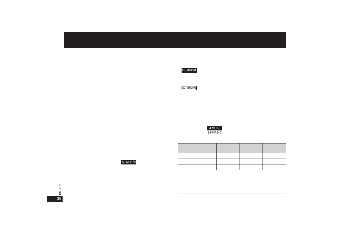 P36 主な仕様 | Panasonic SJ-MR270 User Manual | Page 36 / 40