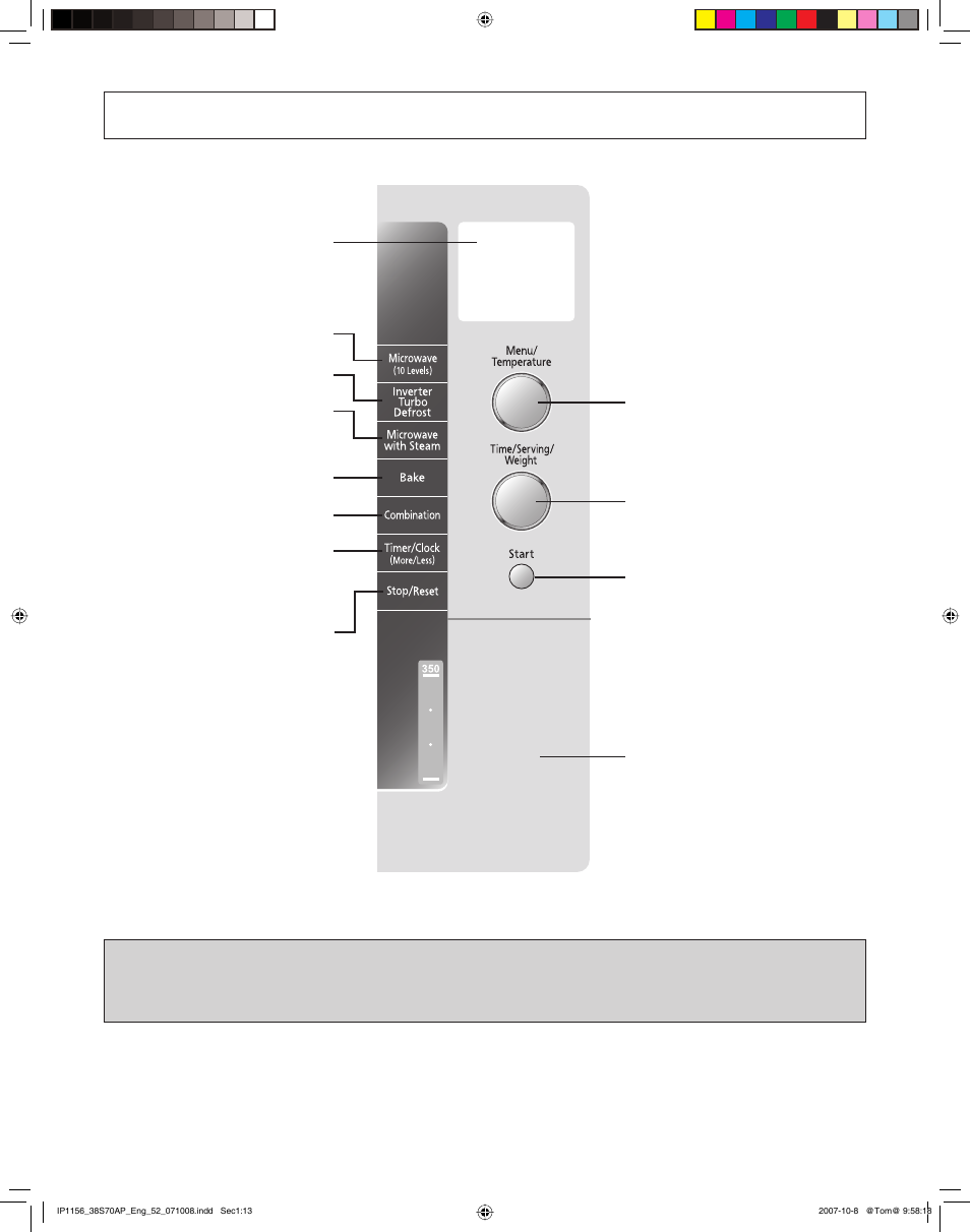 Control panel | Panasonic NN-CS597S User Manual | Page 15 / 44