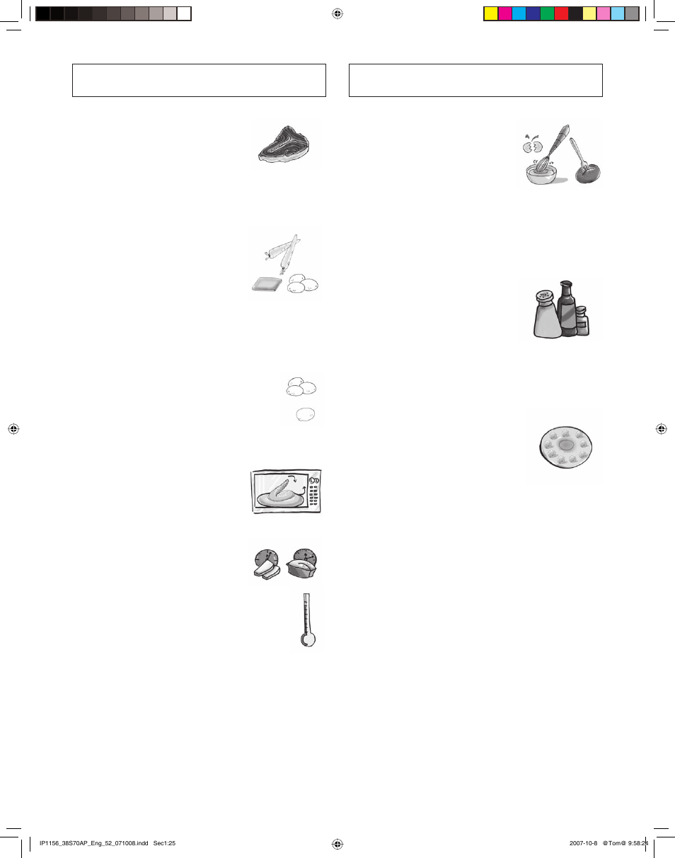 Food characteristics, Cooking techniques | Panasonic NN-CS597S User Manual | Page 27 / 44