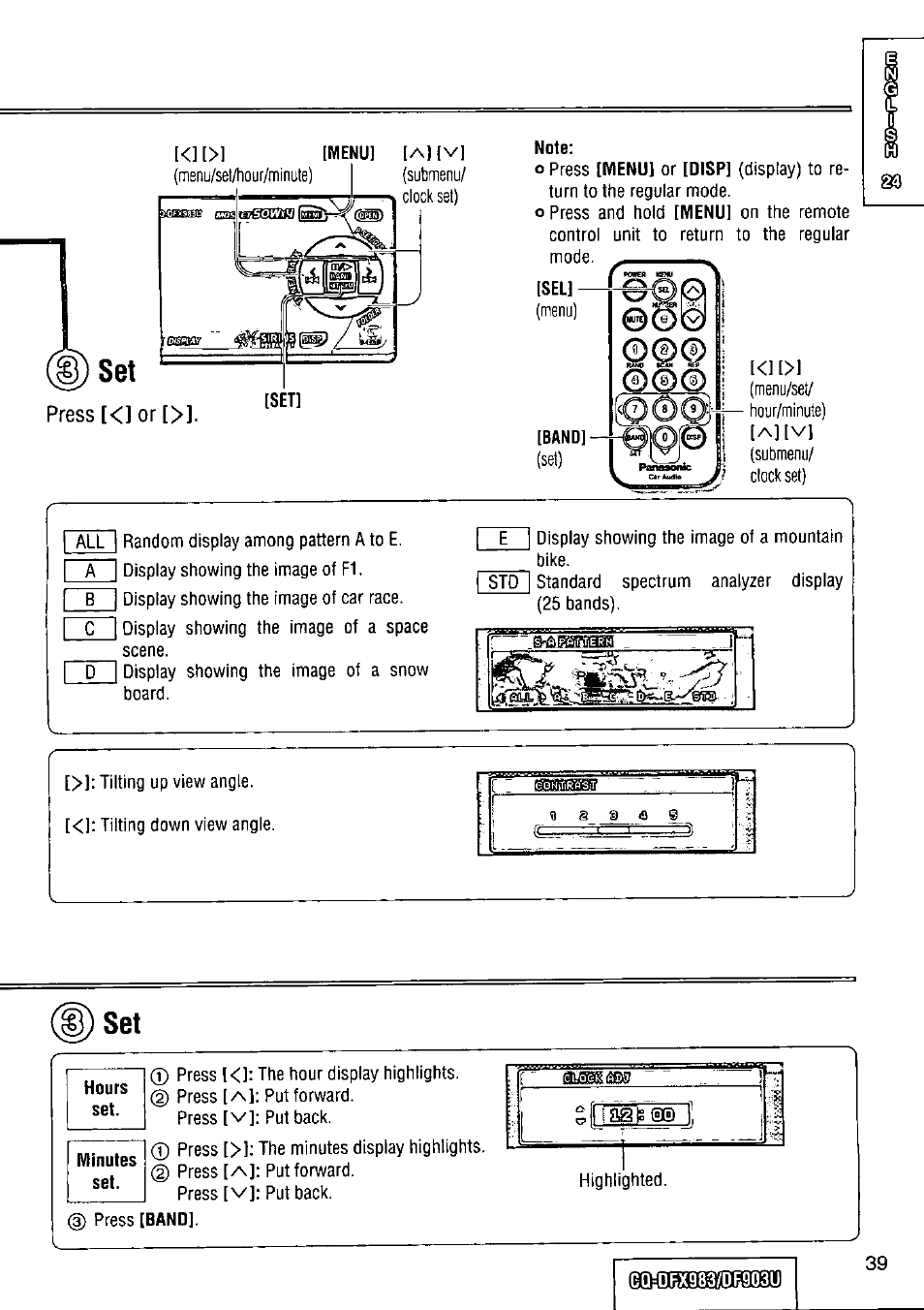 Note | Panasonic Removable Full Front CD Player/Receiver with Dot Matrix and CD Changer Control CQ-DFX983U User Manual | Page 39 / 156