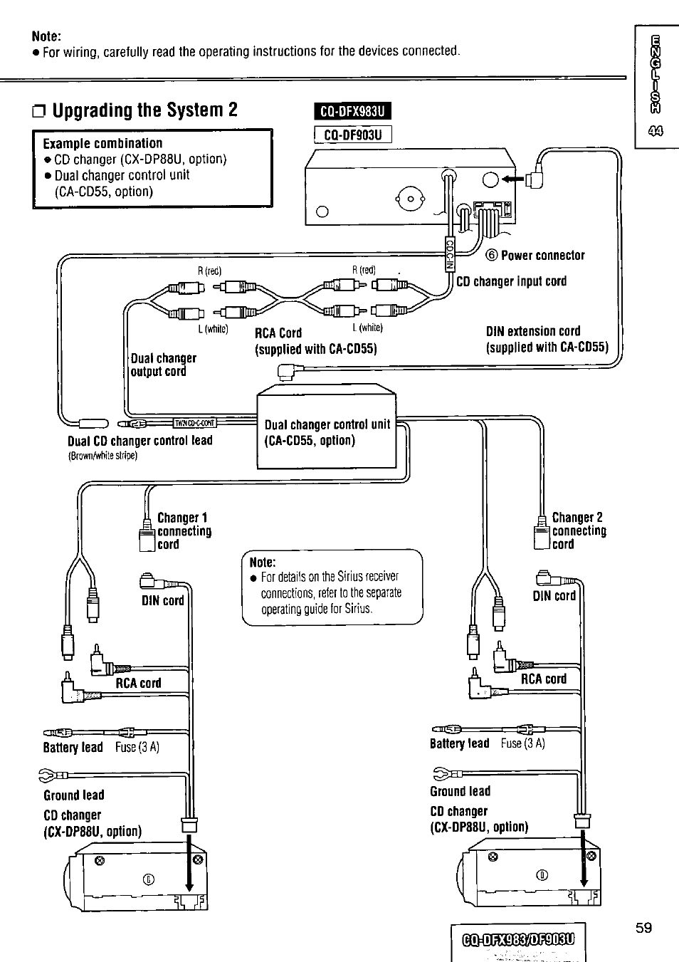 Upgrading the system 2 | Panasonic Removable Full Front CD Player/Receiver with Dot Matrix and CD Changer Control CQ-DFX983U User Manual | Page 59 / 156