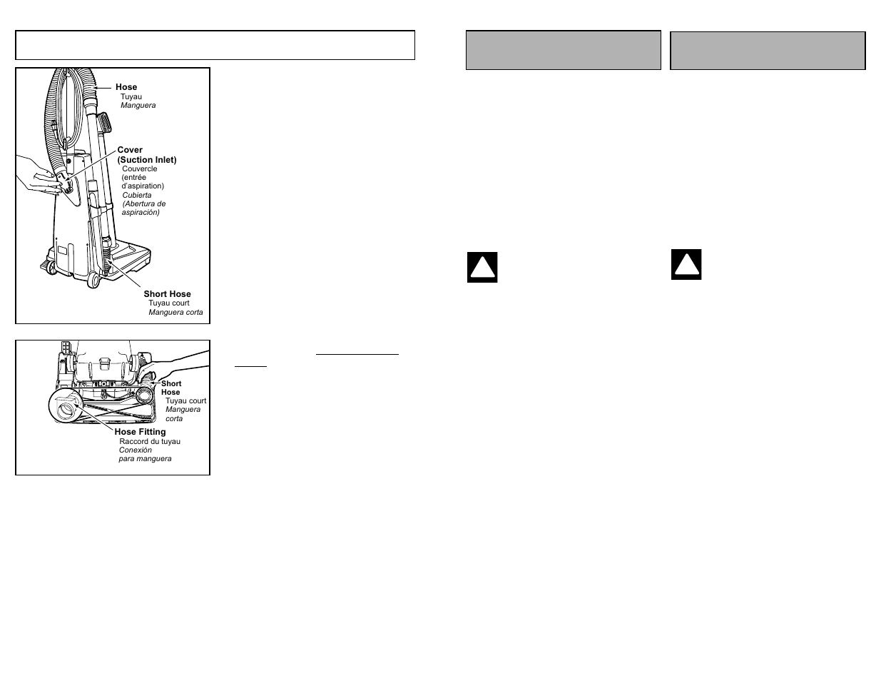 Mise a la terre, Instructiones para hacer conexion a tierra, Avertissement | Advertencia, Removing clogs, Mise à la terre | Panasonic MC-V6603 User Manual | Page 11 / 48