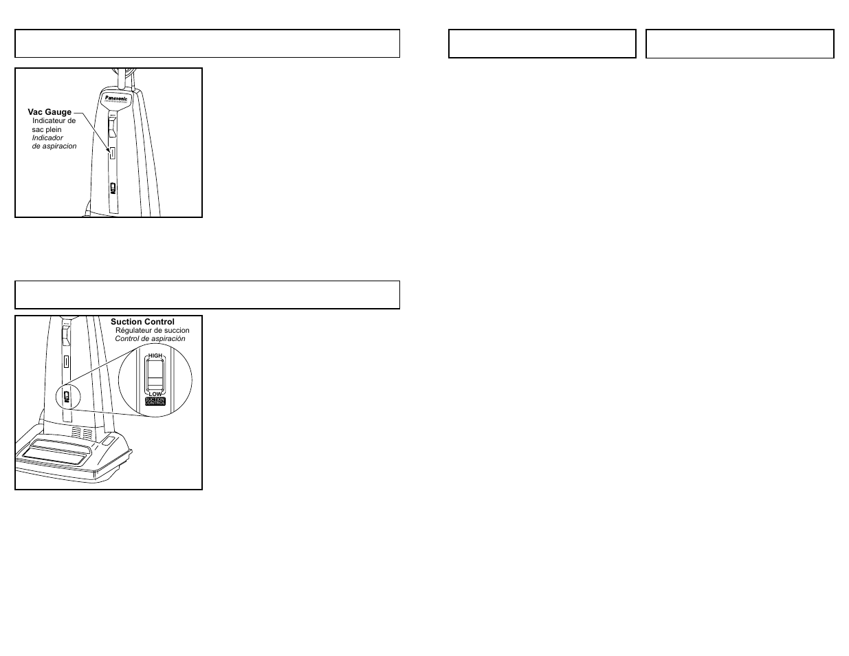 Vac gauge, Suction control | Panasonic MC-V6603 User Manual | Page 18 / 48