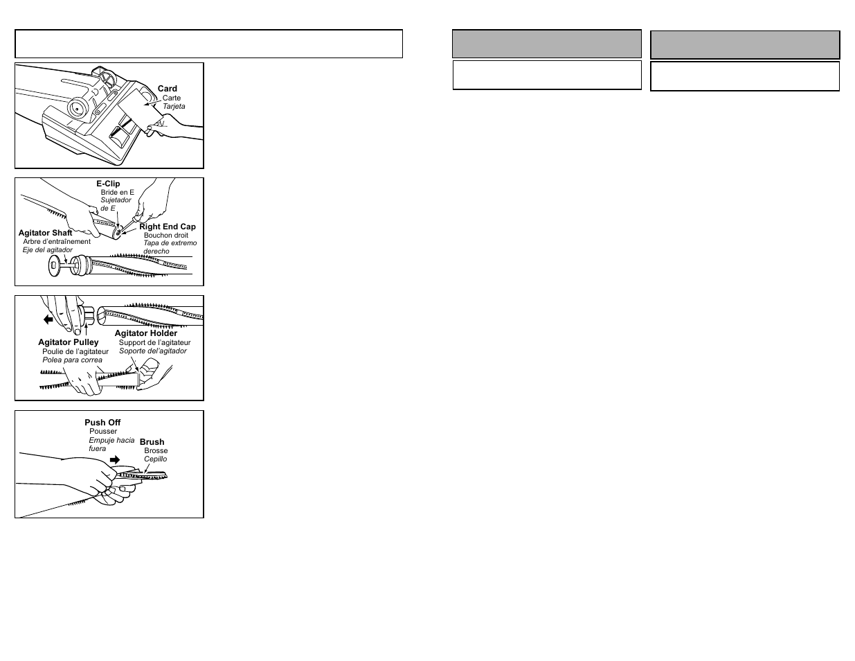 Replacing brushes, Montaje assemblage | Panasonic MC-V6603 User Manual | Page 34 / 48